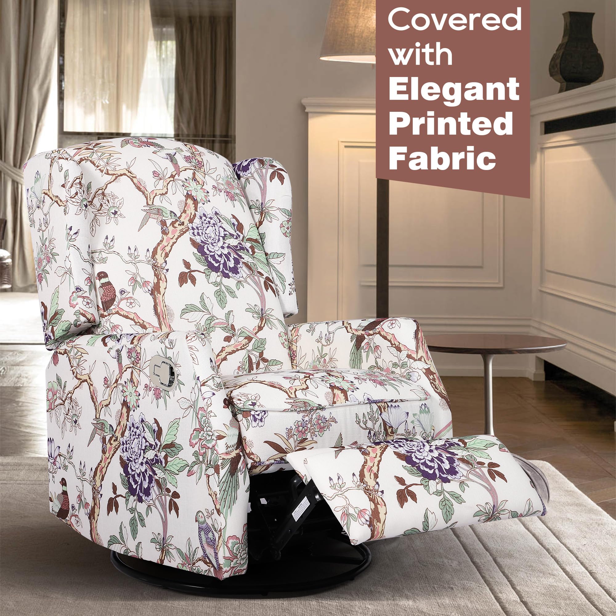 Swivel Wingback Rocking Recliner Chair Set of 2