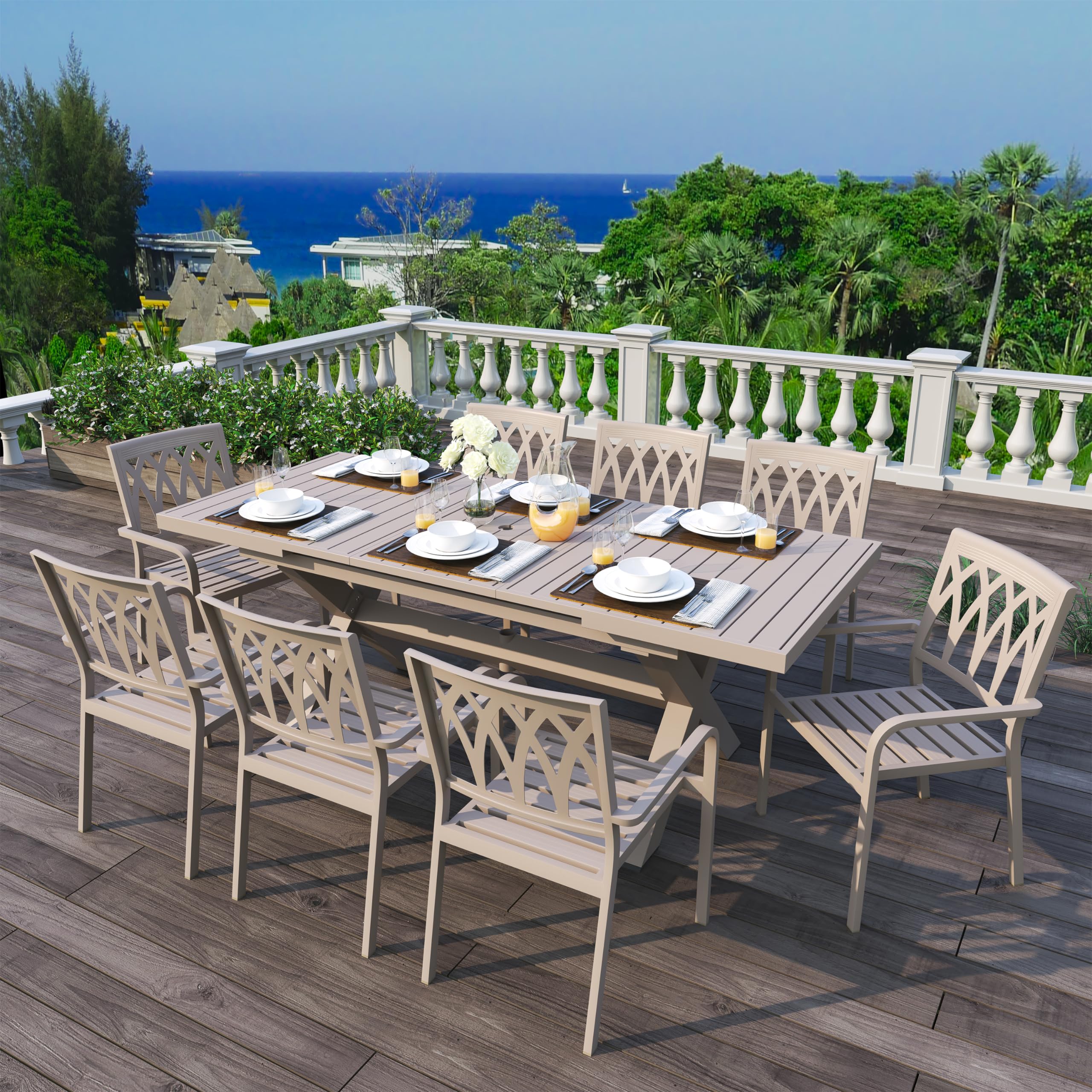 Extendable Outdoor Aluminum Dining Table