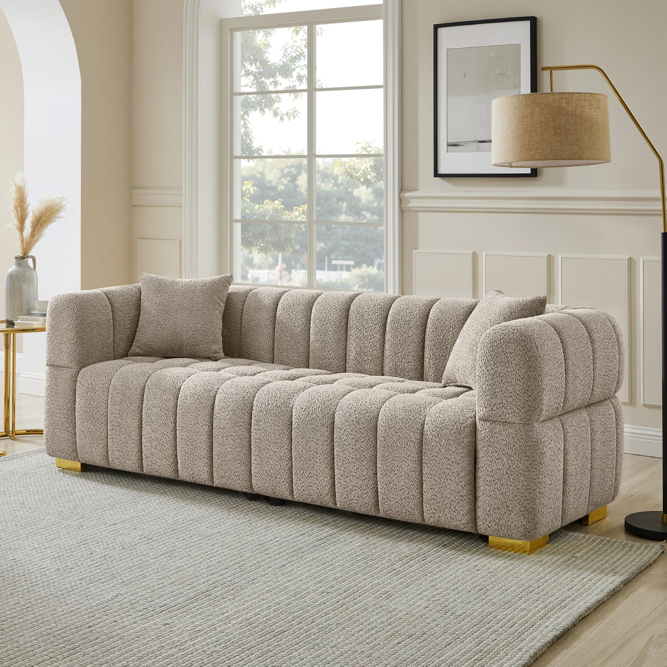 90.94" Cloud Sofa Couch - Modern Deep Seat Boucle 3-Seater Loveseat