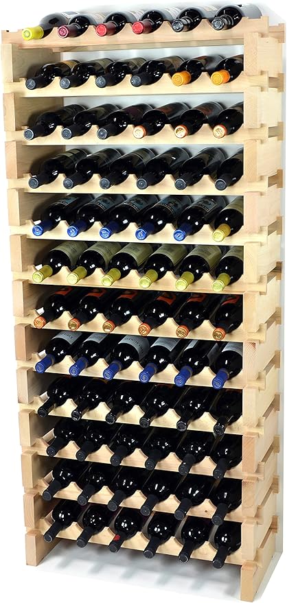Modular Wine Rack Beechwood 72 Bottle Capacity