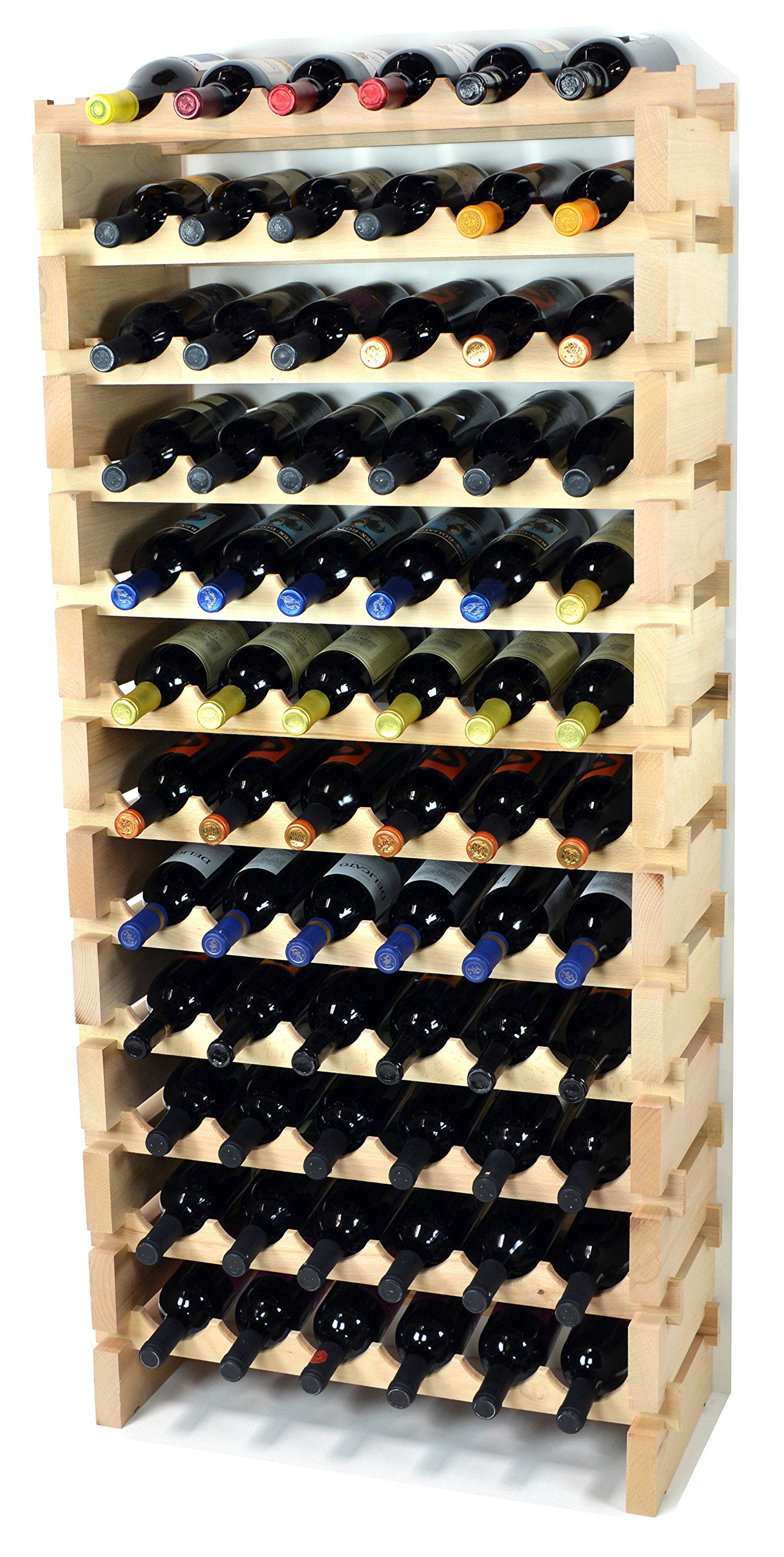 Modular Wine Rack Beechwood 72 Bottle Capacity