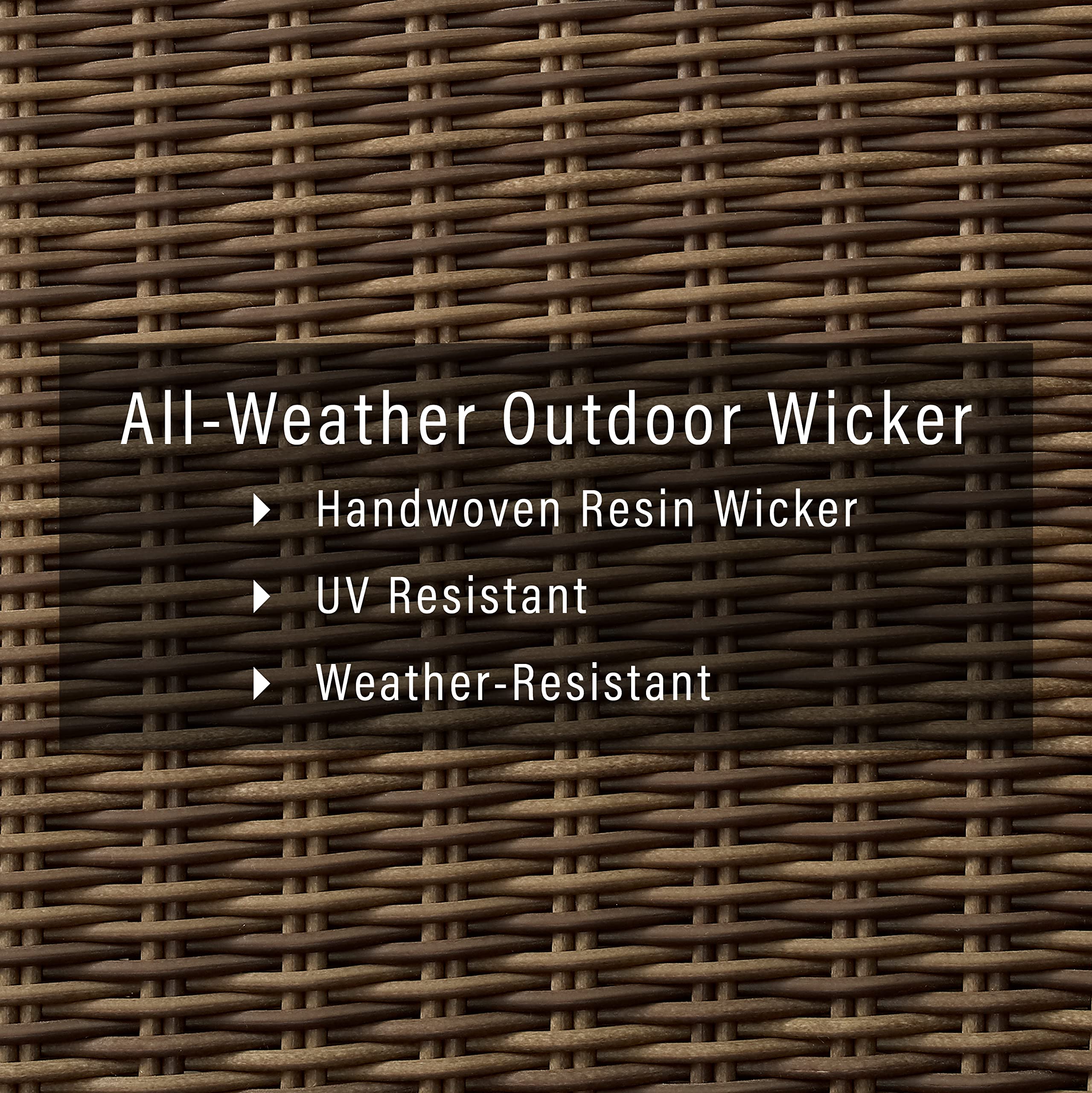 Bradenton Wicker Outdoor Ottoman with Sangria Cushions