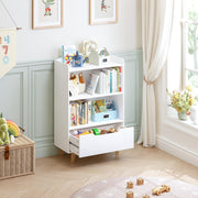 Kids Bookshelf with Storage and Drawer
