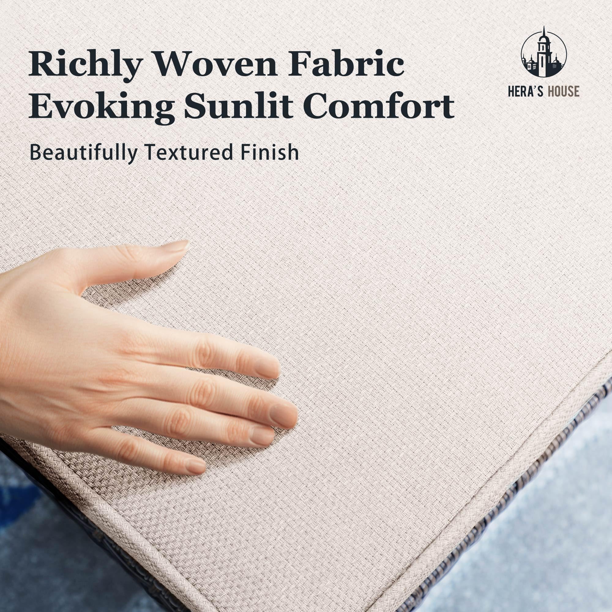 Outdoor Loveseat Patio Sofa - 2-Seat Wicker Couch with Waterproof Cushions