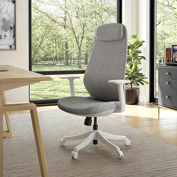 Mesh Office Chair with Adjustable Headrest and Lumbar Support