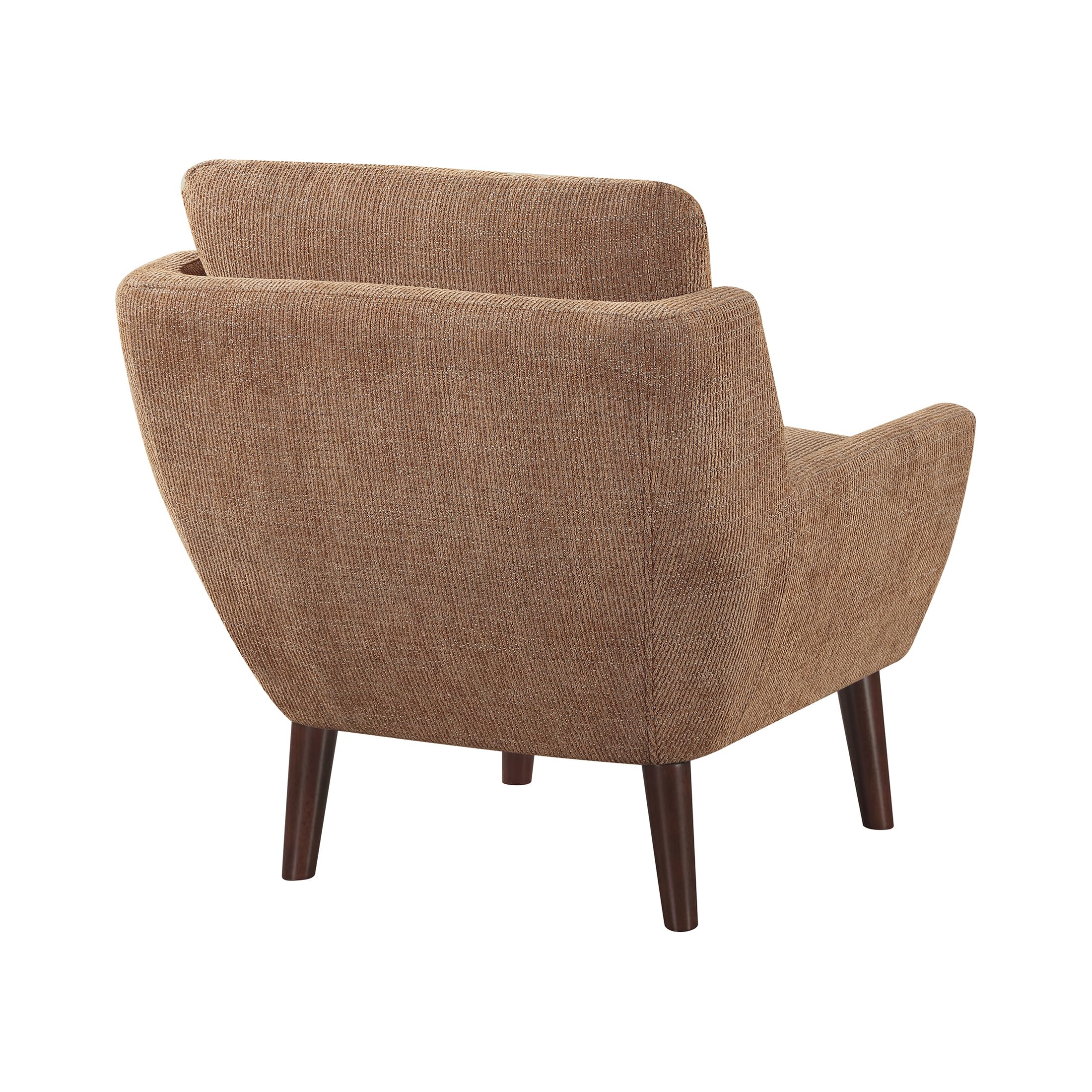 Orange Chenille Wingback Accent Chair