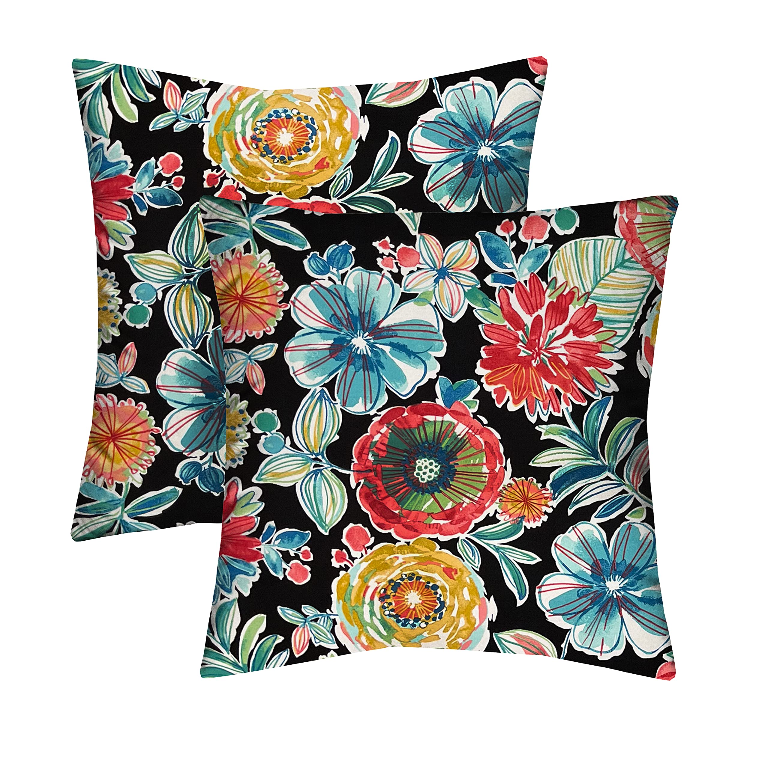 Square Outdoor Throw Pillows Set of 2 - 24x24 Water Resistant