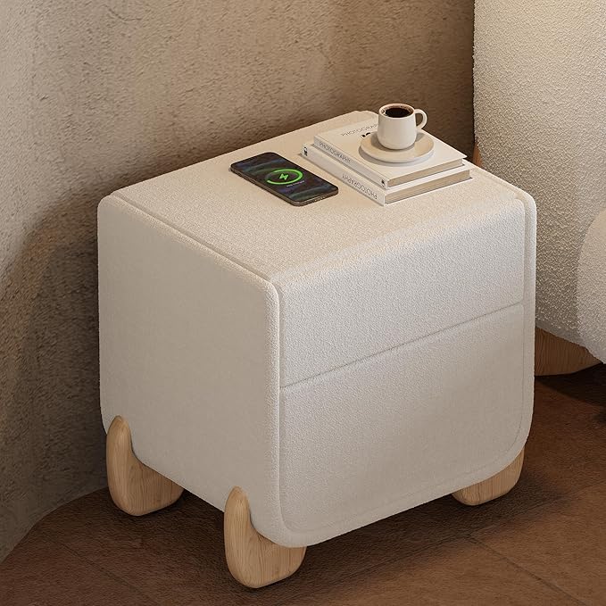 Smart Boucle Nightstand with Wireless Charging Station
