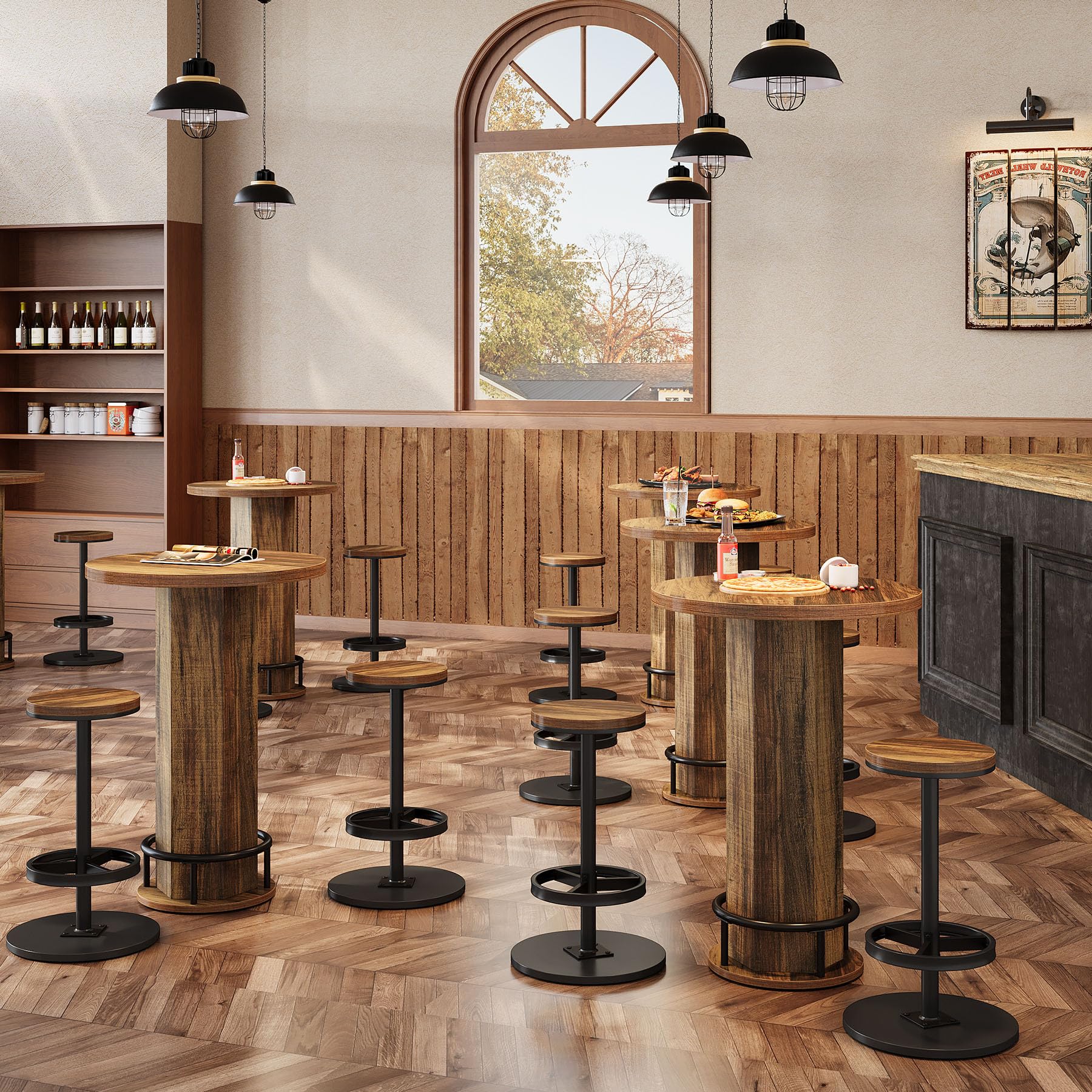 3-Piece Round Dining Table Set with 2 Chairs