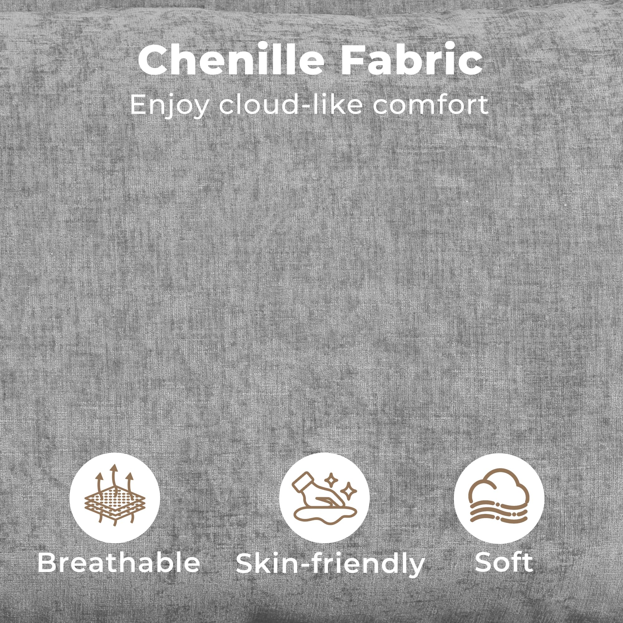 Chenille Modular Sectional Sofa Cloud Couch Deep Seat L-Shaped