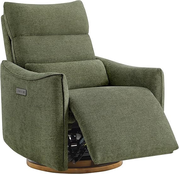 Swivel Rocker Recliner Chair with Power Headrest
