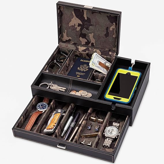 Admiral Dresser Valet Box with Smartphone Charging Station