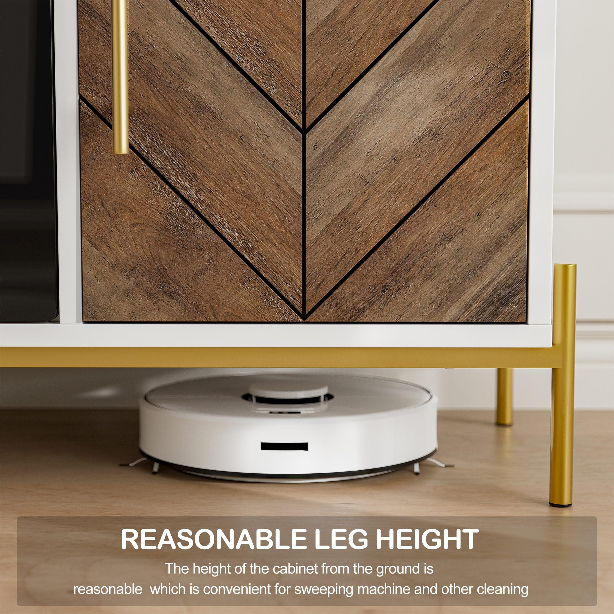 68" Electric Fireplace TV Stand with Storage Cabinet