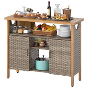 XL Patio Storage Cabinet with Wood Top