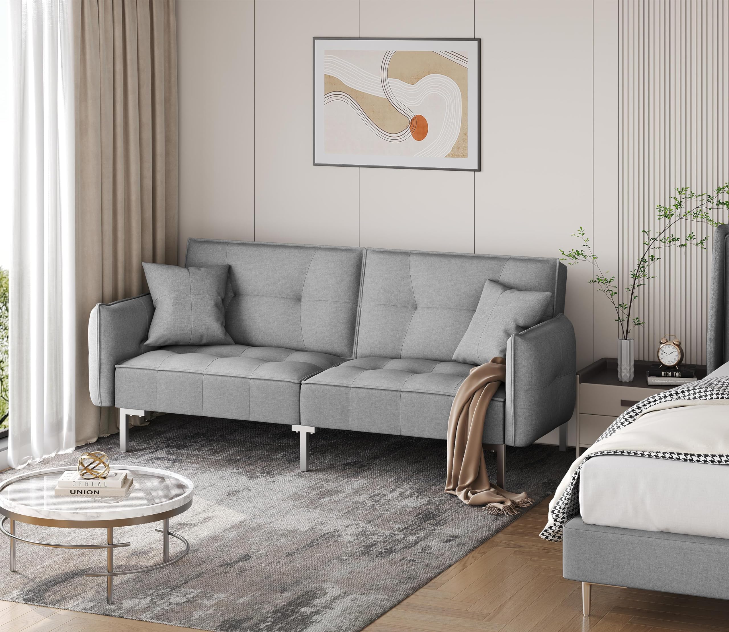 Convertible Sleeper Sofa Bed with Adjustable Backrest