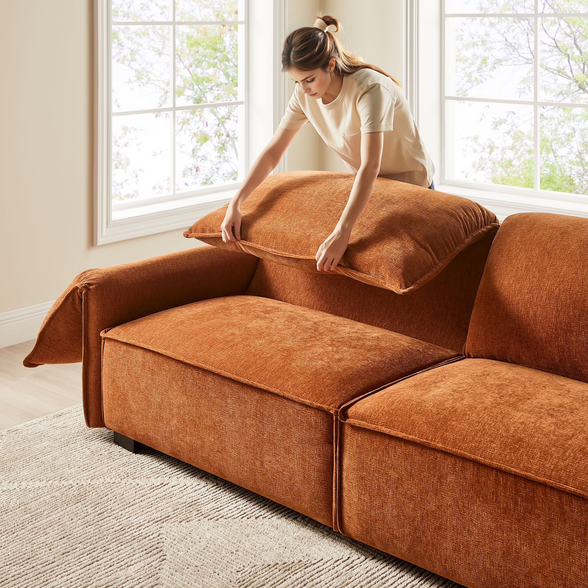 3-Seater Chenille Sofa Couch