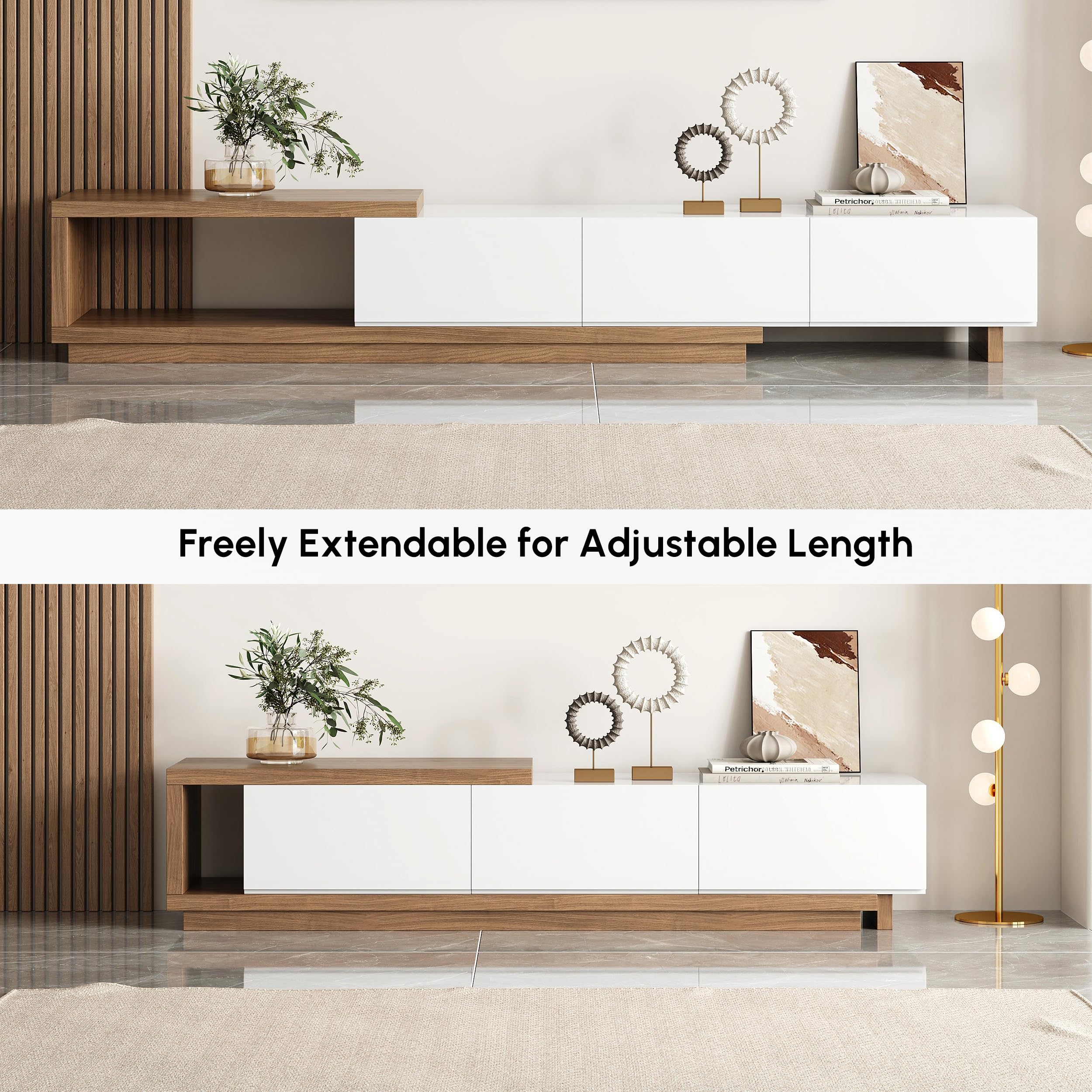 Mid-Century Coffee Table and TV Stand Set of 2