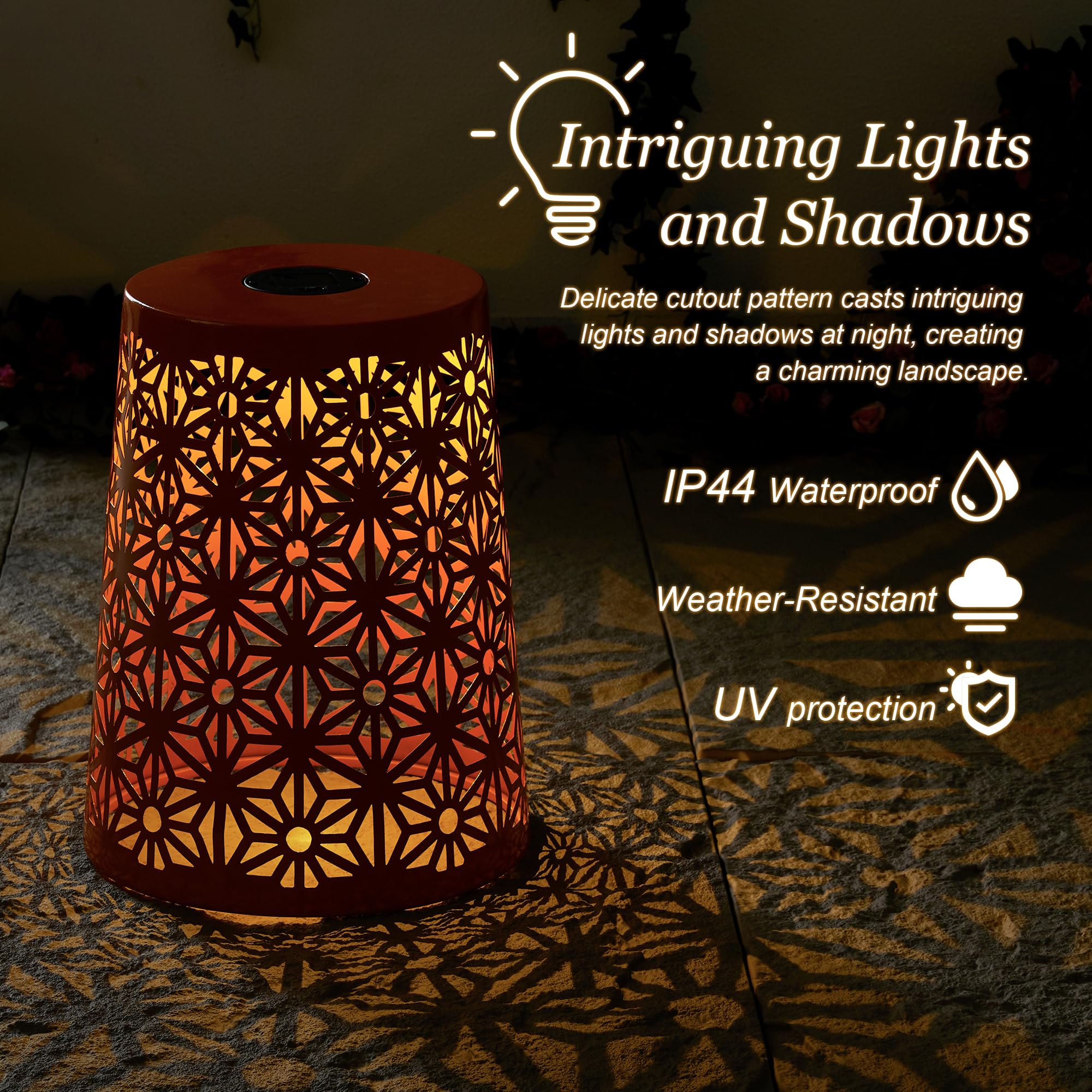 Solar Outdoor Side Table Set of 2