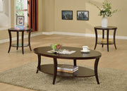 3-Piece Oval Coffee and End Tables Set