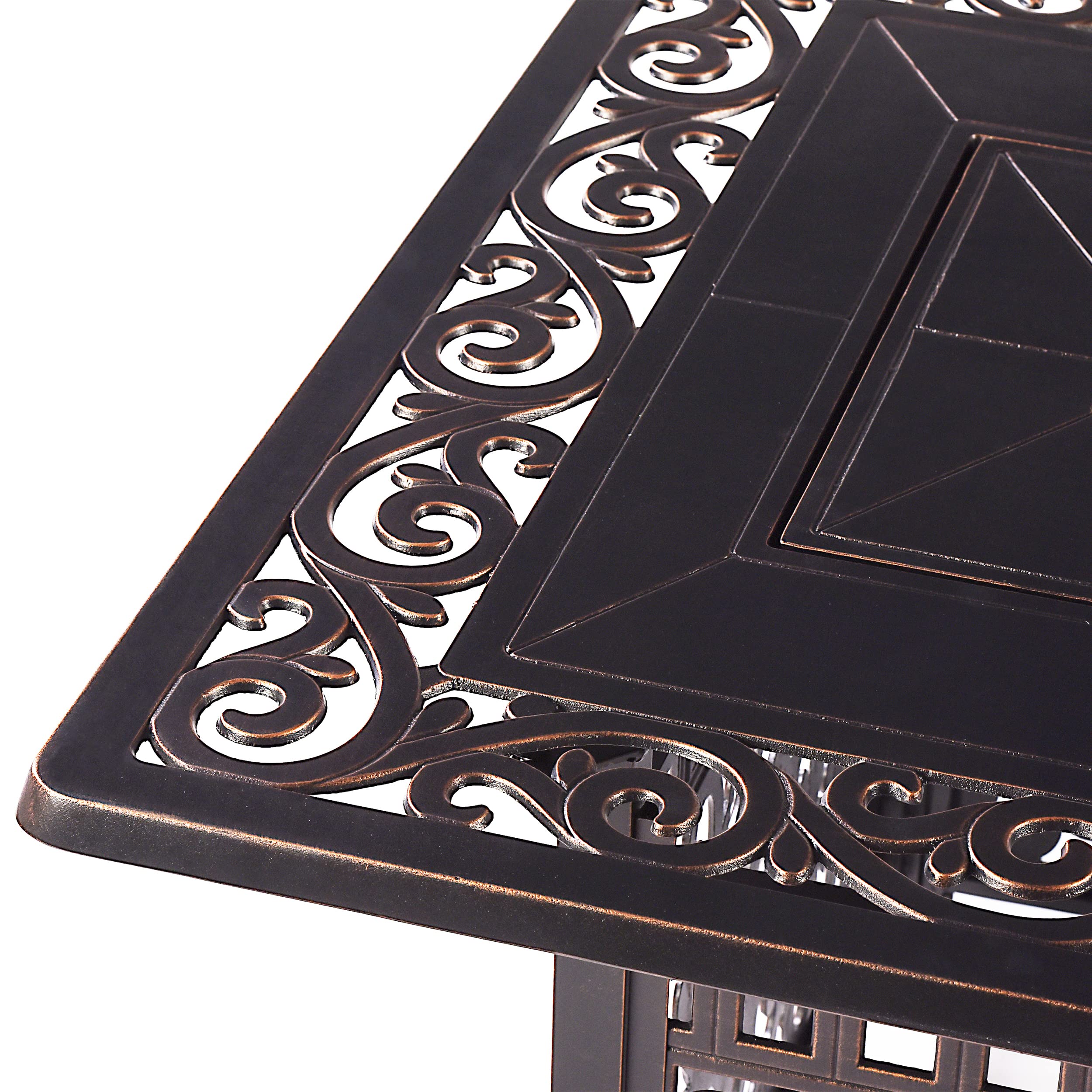 Rectangular Aluminum Propane Fire Pit Table