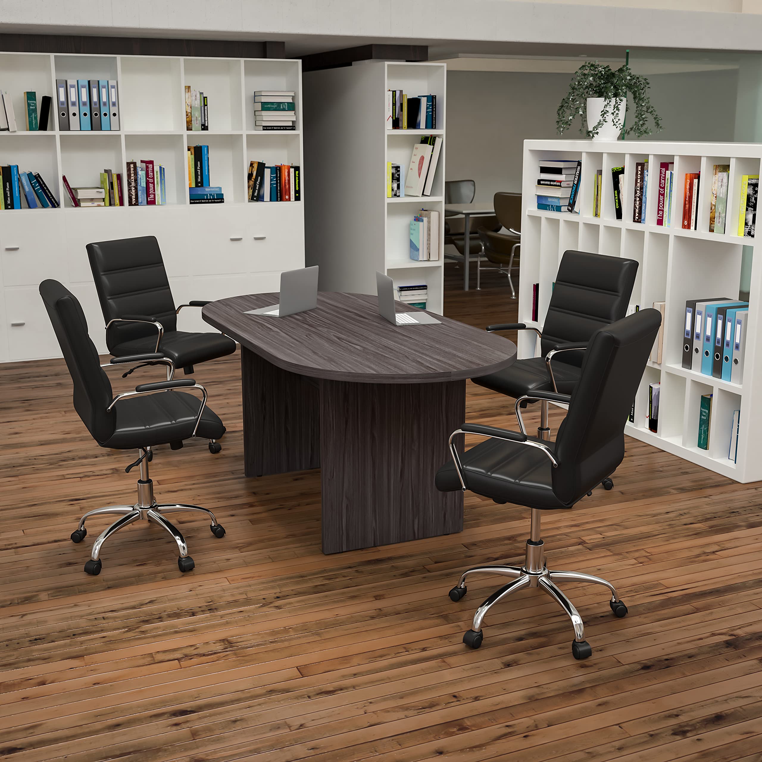 Oval Conference Table Set with Executive Chairs