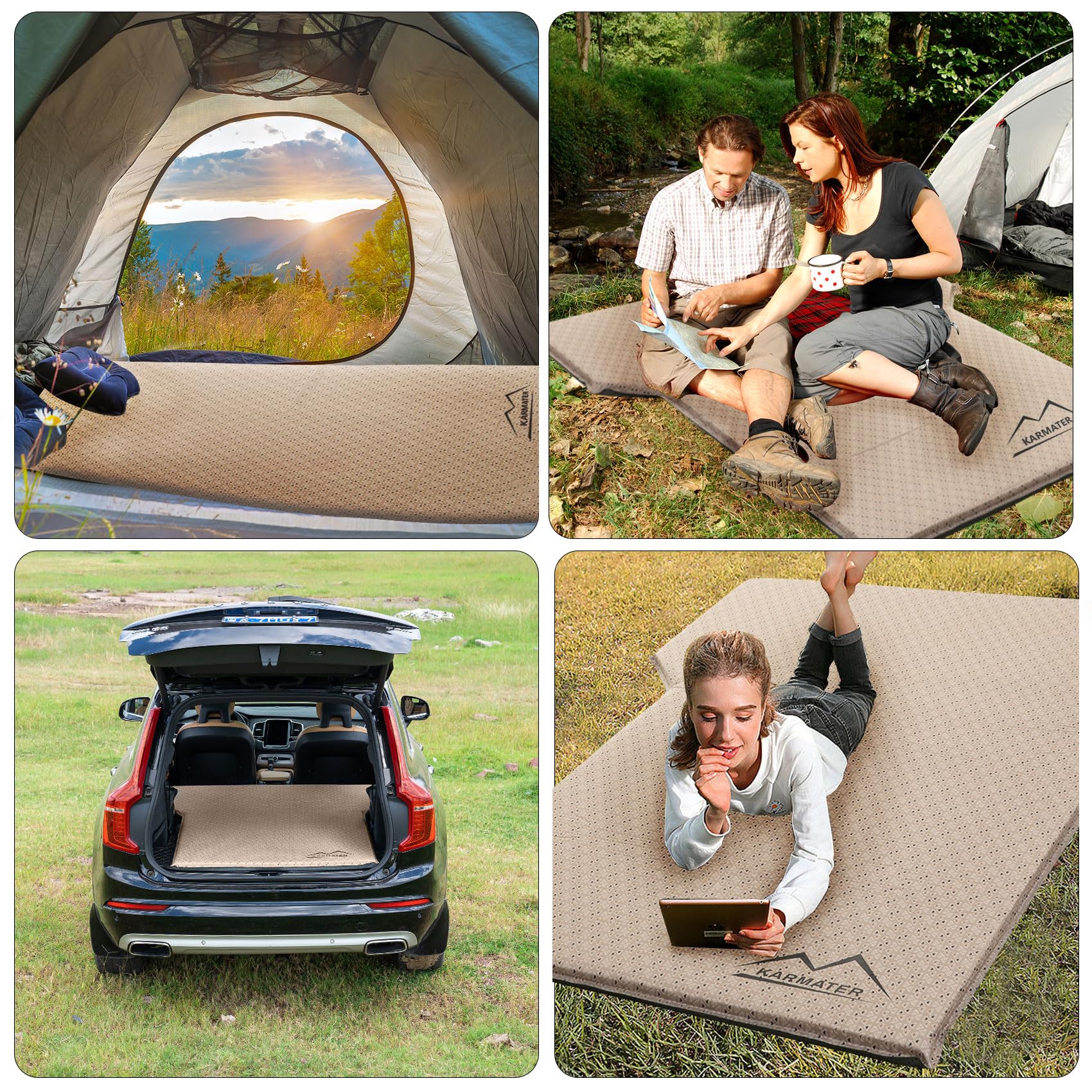 Self Inflating Car Sleeping Pad with Memory Foam
