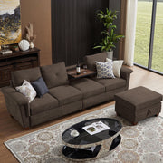 109" Convertible L-Shaped Sectional Sofa with Storage