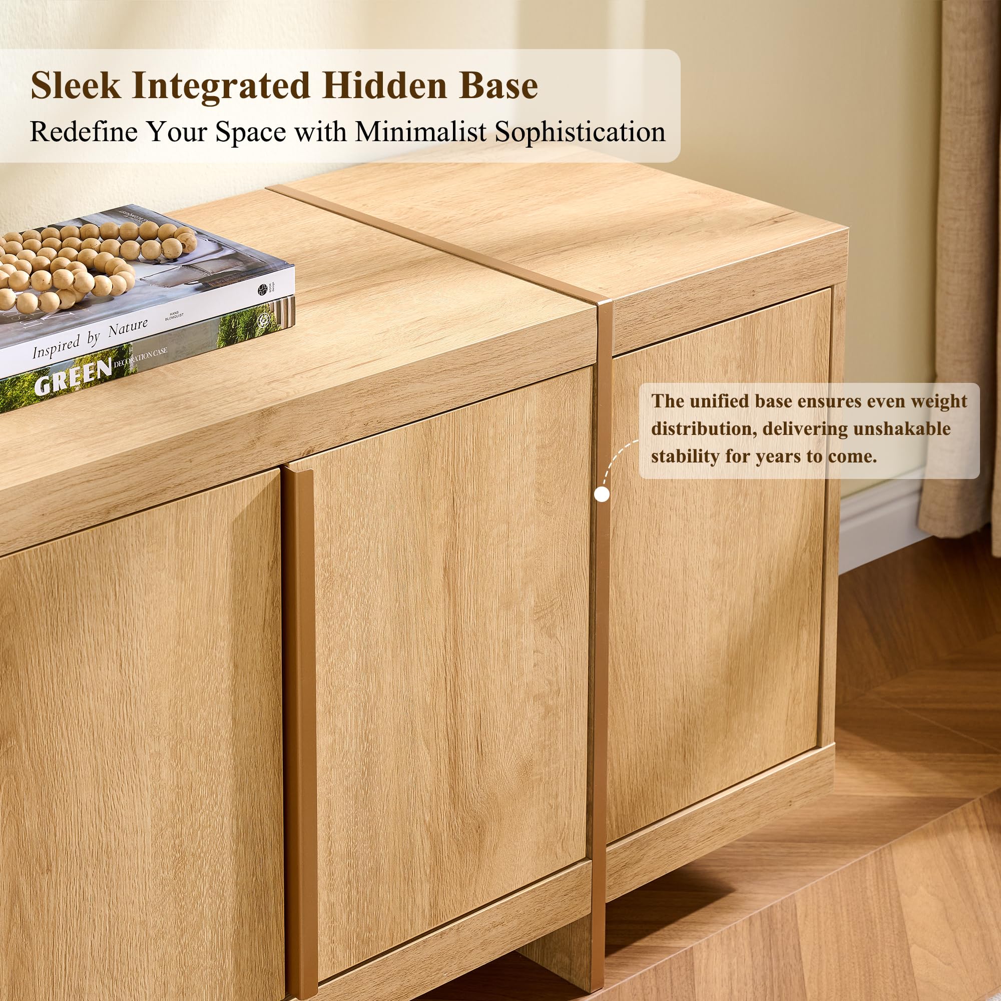 70" Modern TV Stand with Hidden Doors