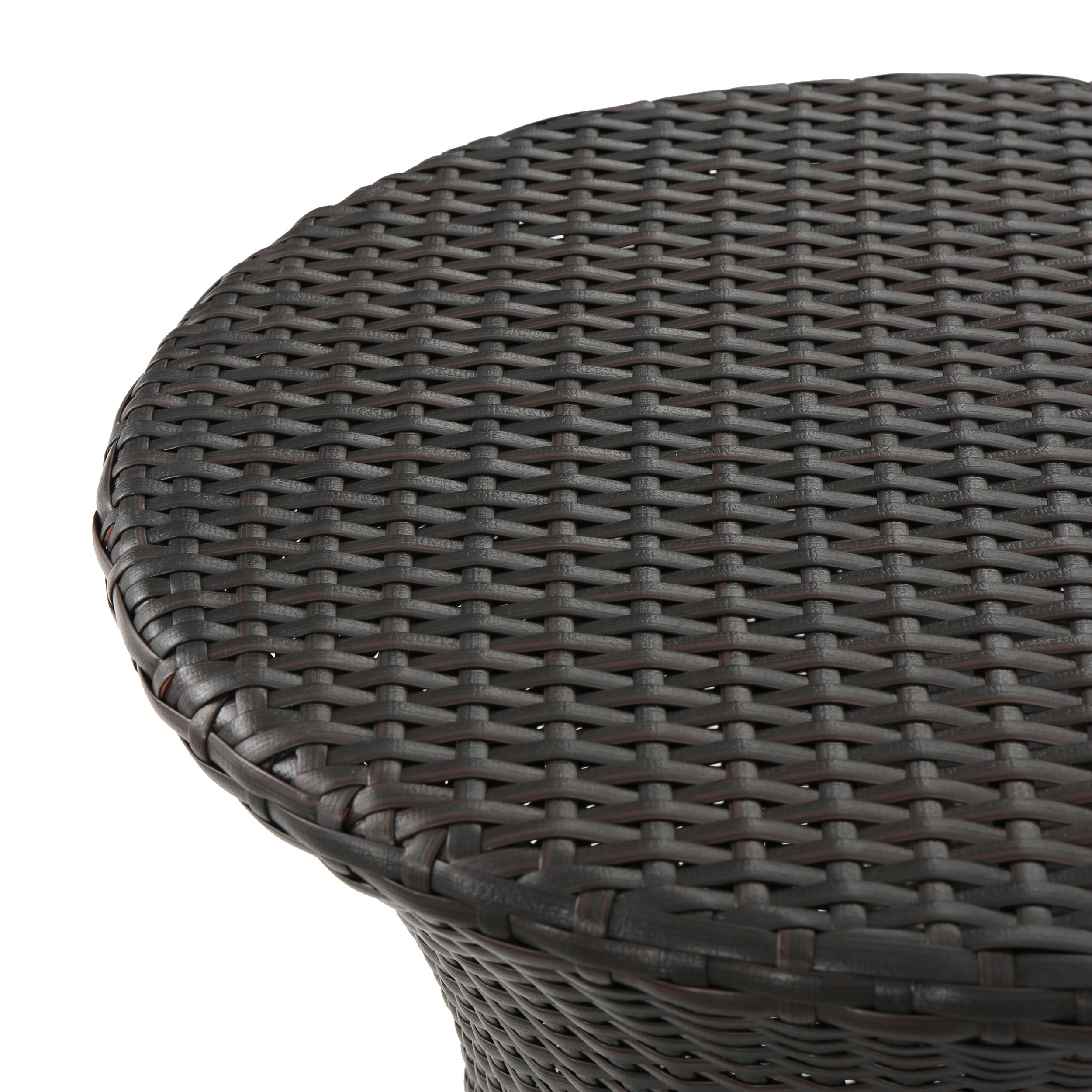 Outdoor Wicker Accent Table Round Multibrown
