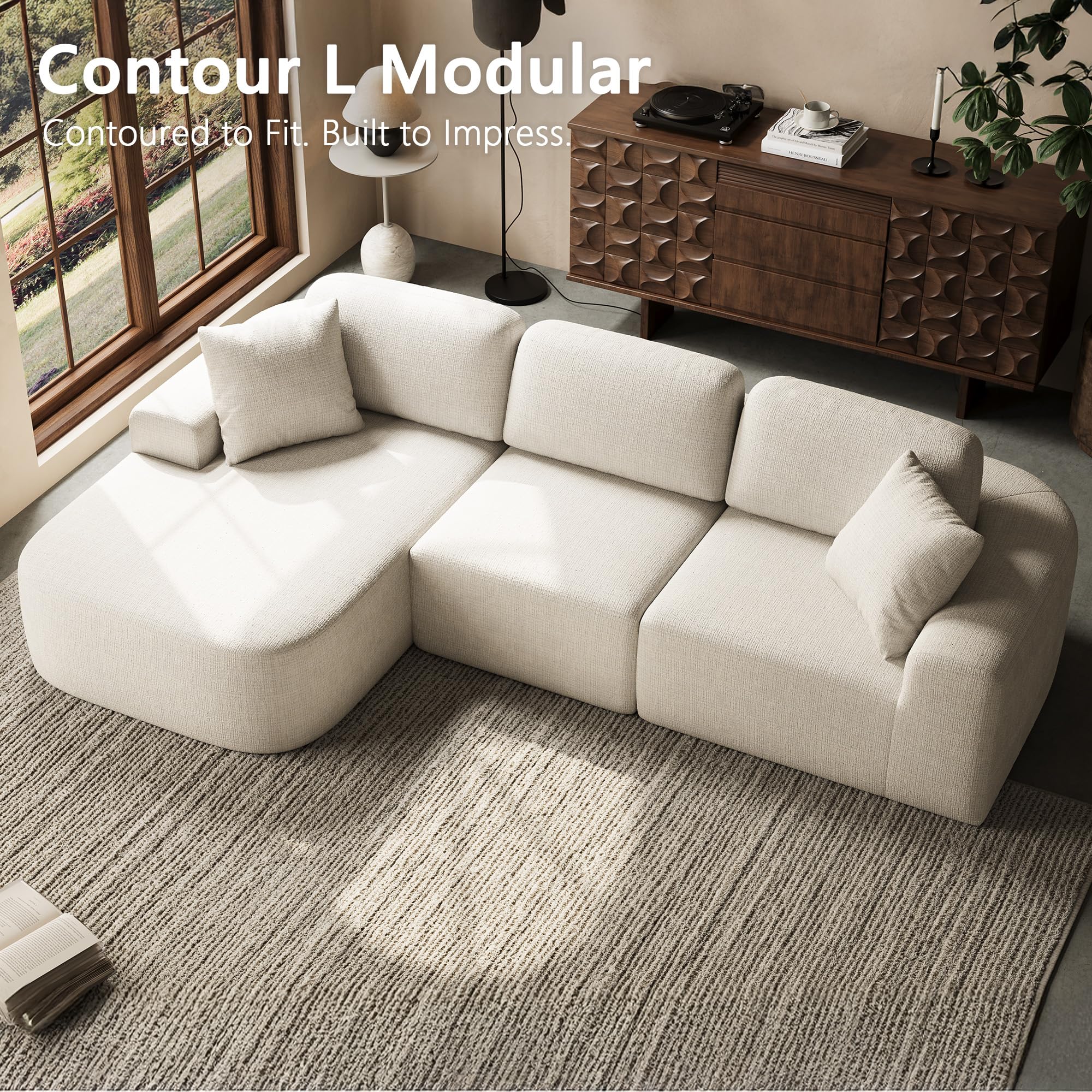 107'' Modular Sectional Sofa with Chaise