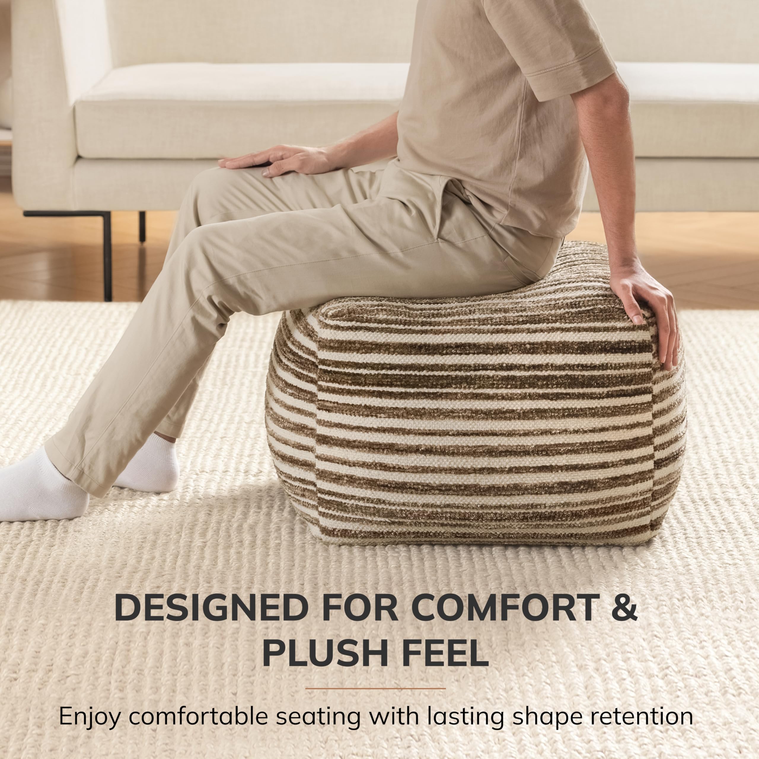 Handcrafted Pouf Ottoman Footrest