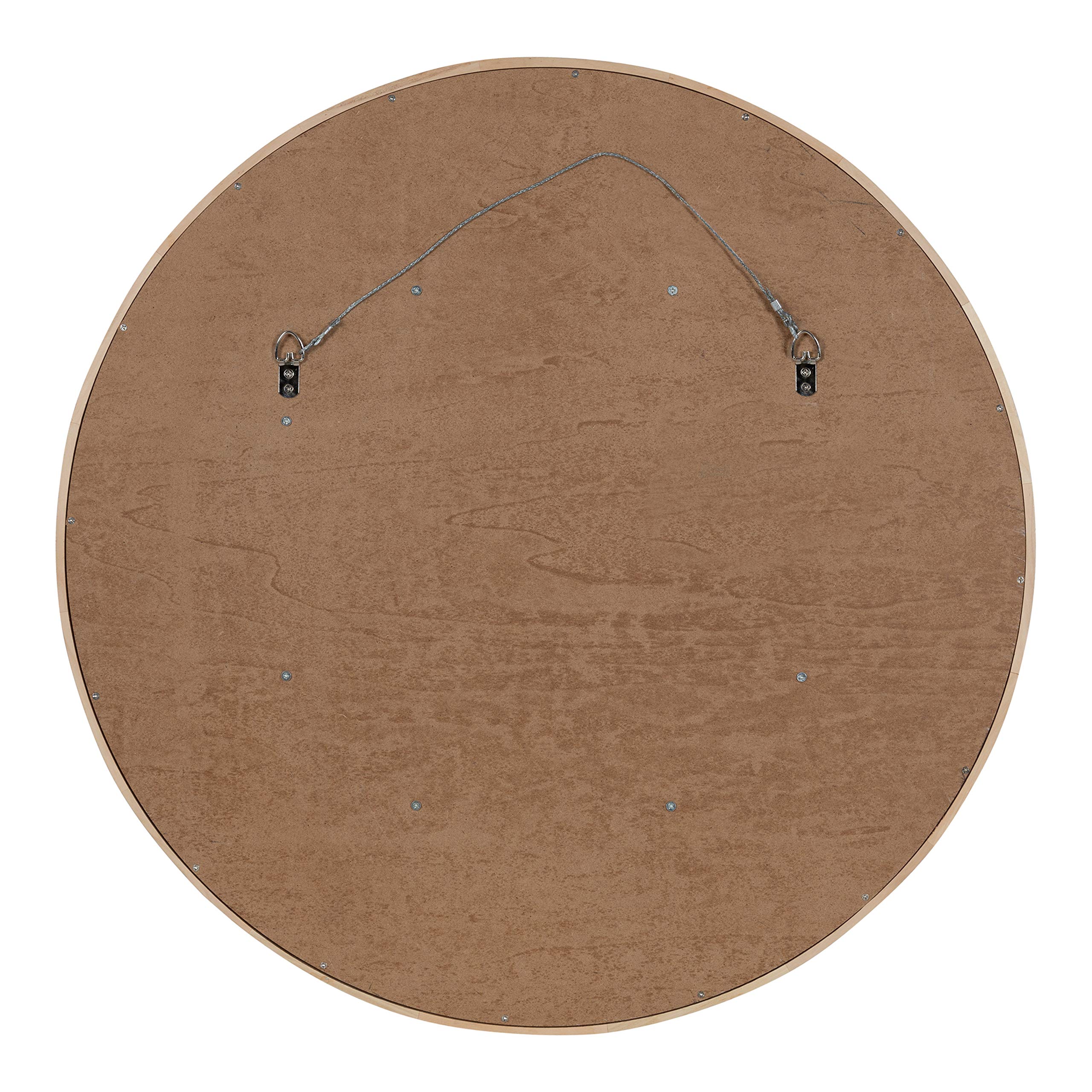 30-Inch Round Wood Framed Wall Mirror