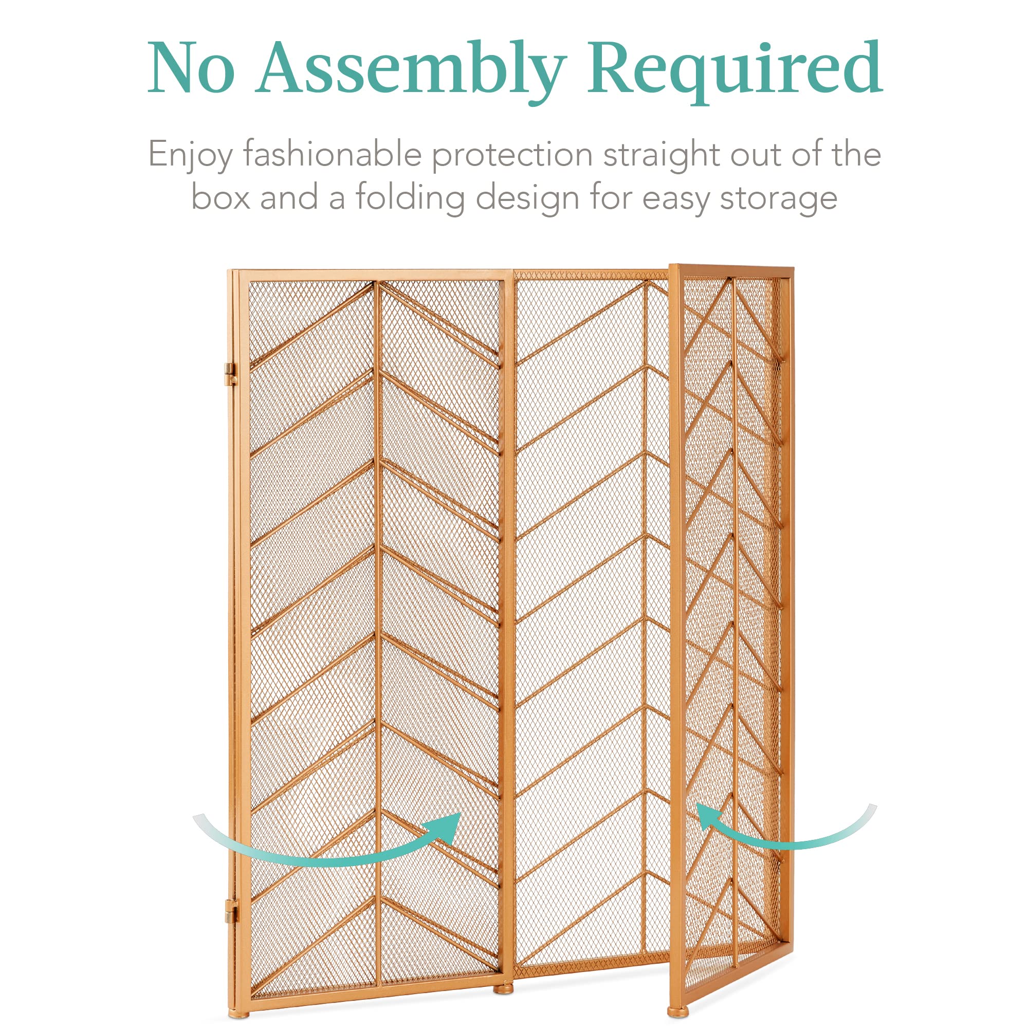 3-Panel Chevron Fireplace Screen