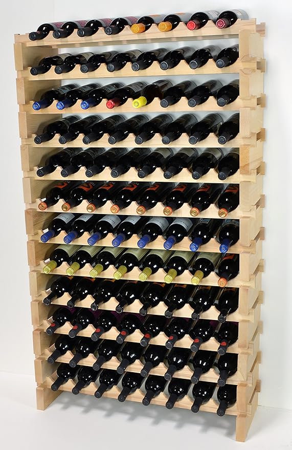 Modular Wine Rack Beechwood 32 Bottle Capacity