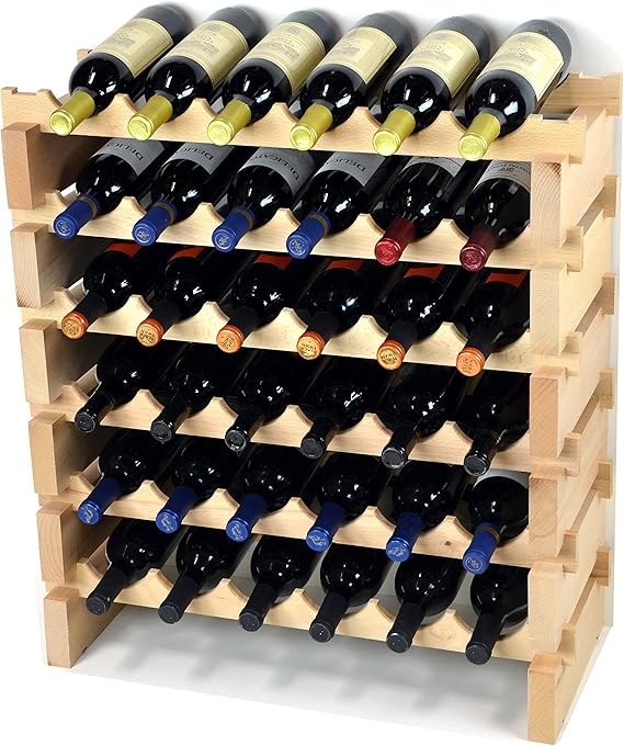 Modular Wine Rack Beechwood 72 Bottle Capacity