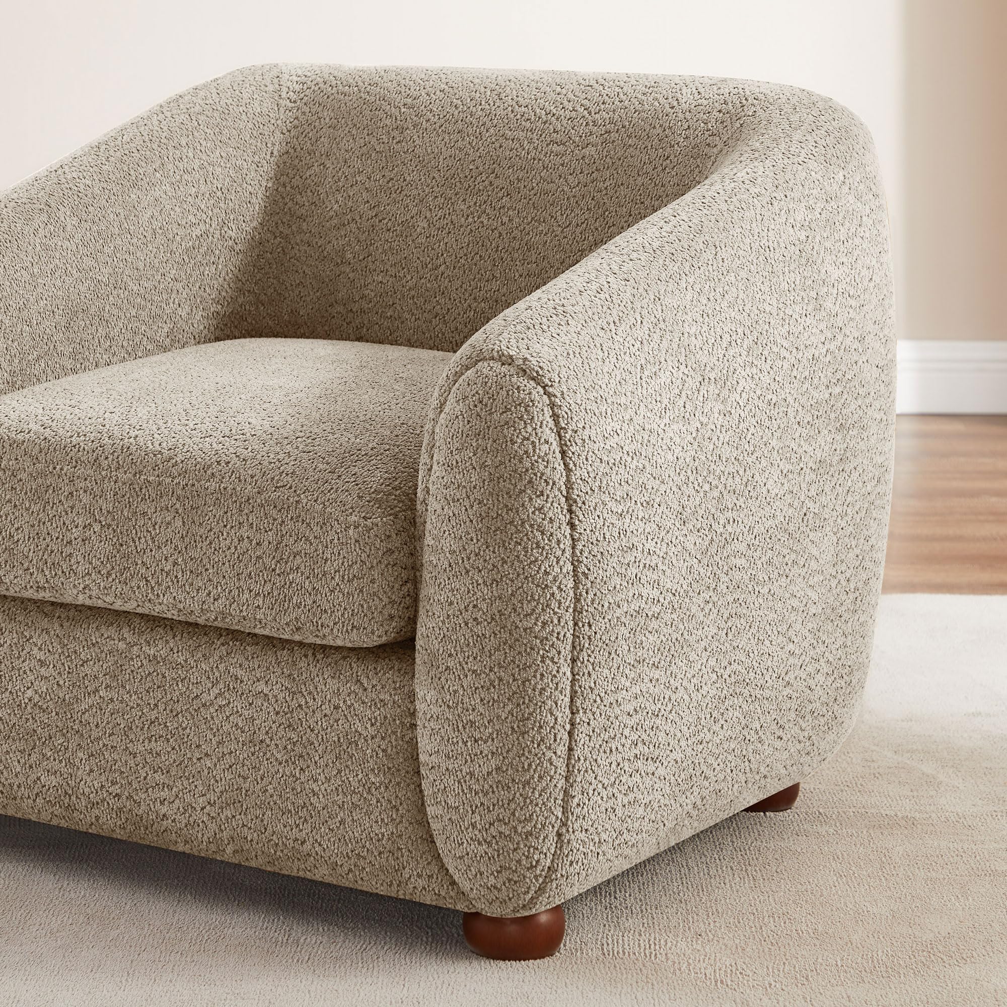 Oversized Sherpa Accent Chair with Cushion