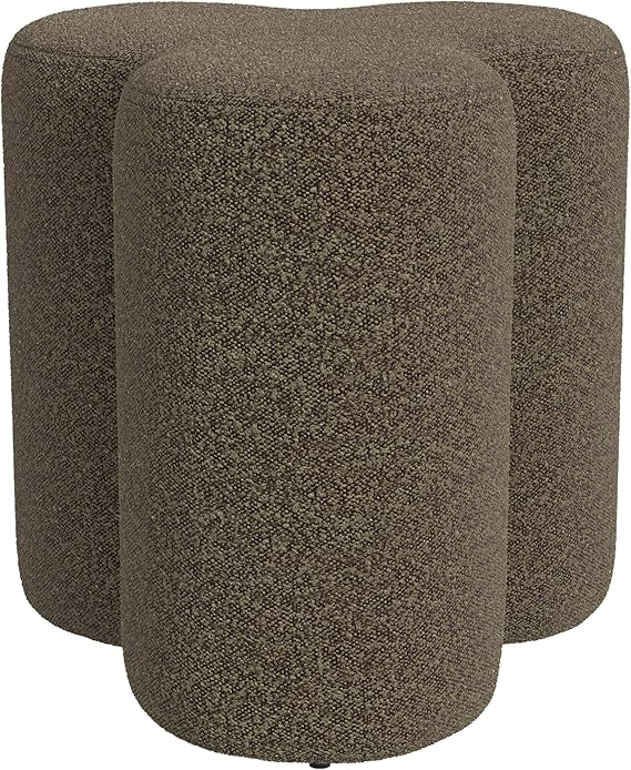Clover Shaped Upholstered Ottoman - Pink Chenille