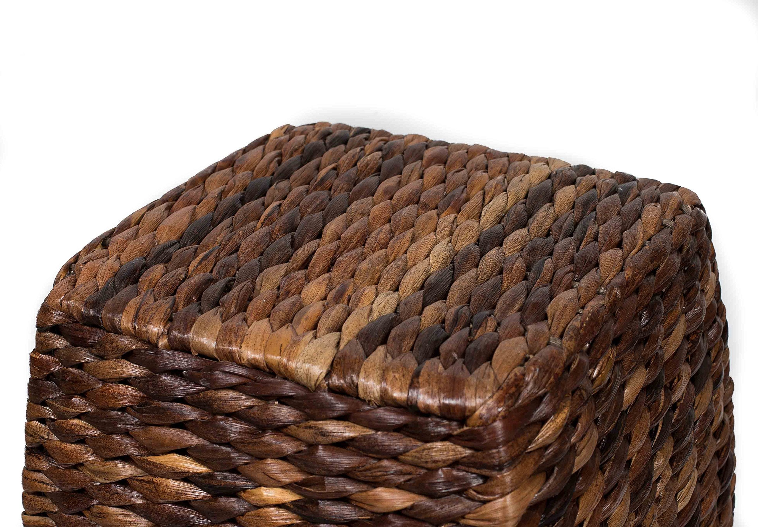 Hand-Woven Seagrass Accent Stool - 21 Inch