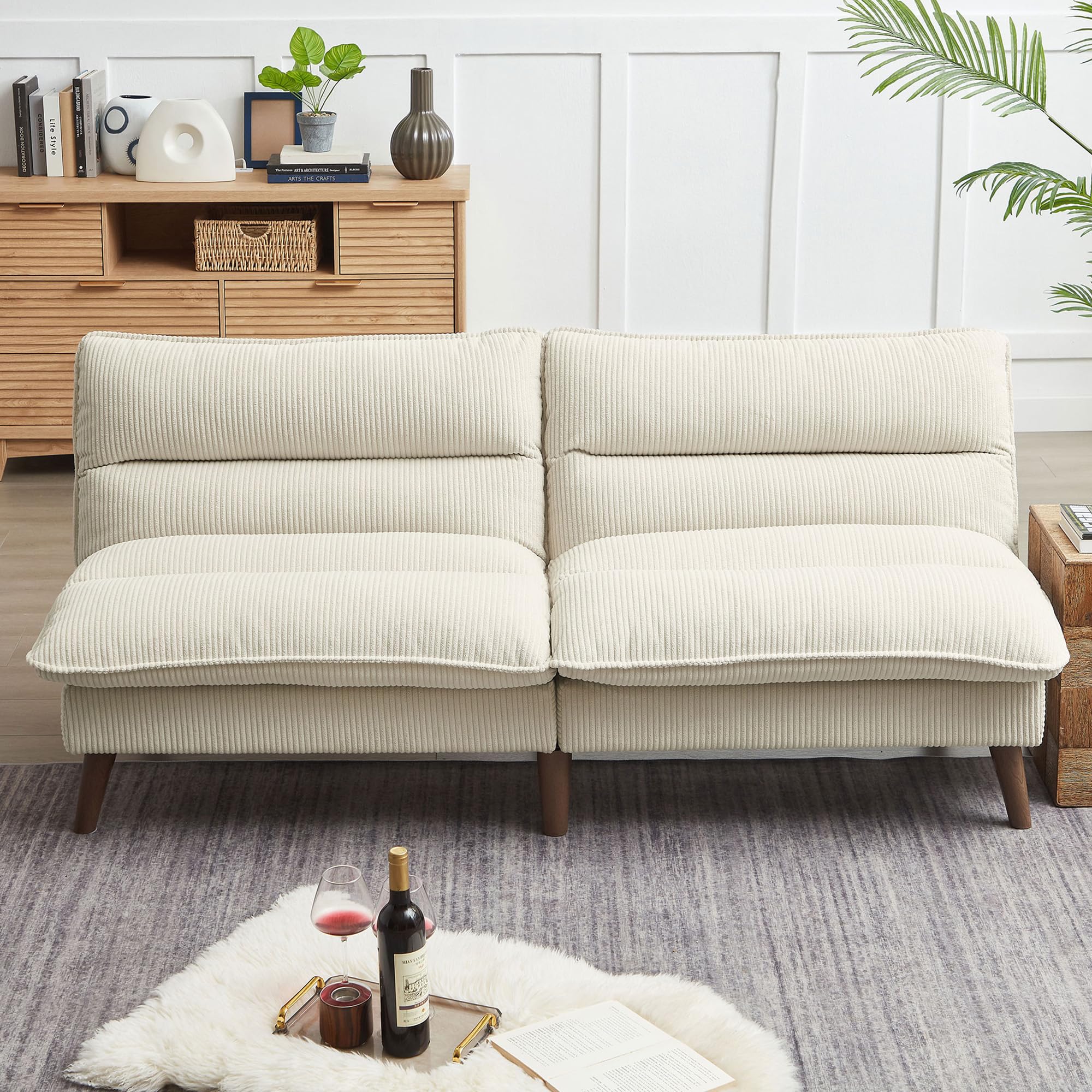 72" Convertible Futon Sofa Bed with Adjustable Backrest