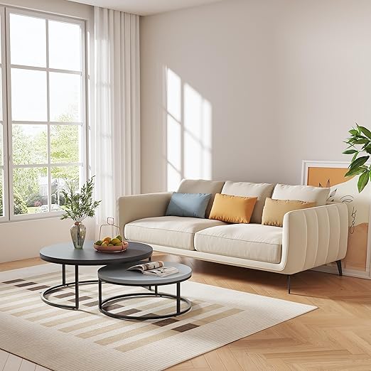 Round Nesting Coffee Table Set of 2