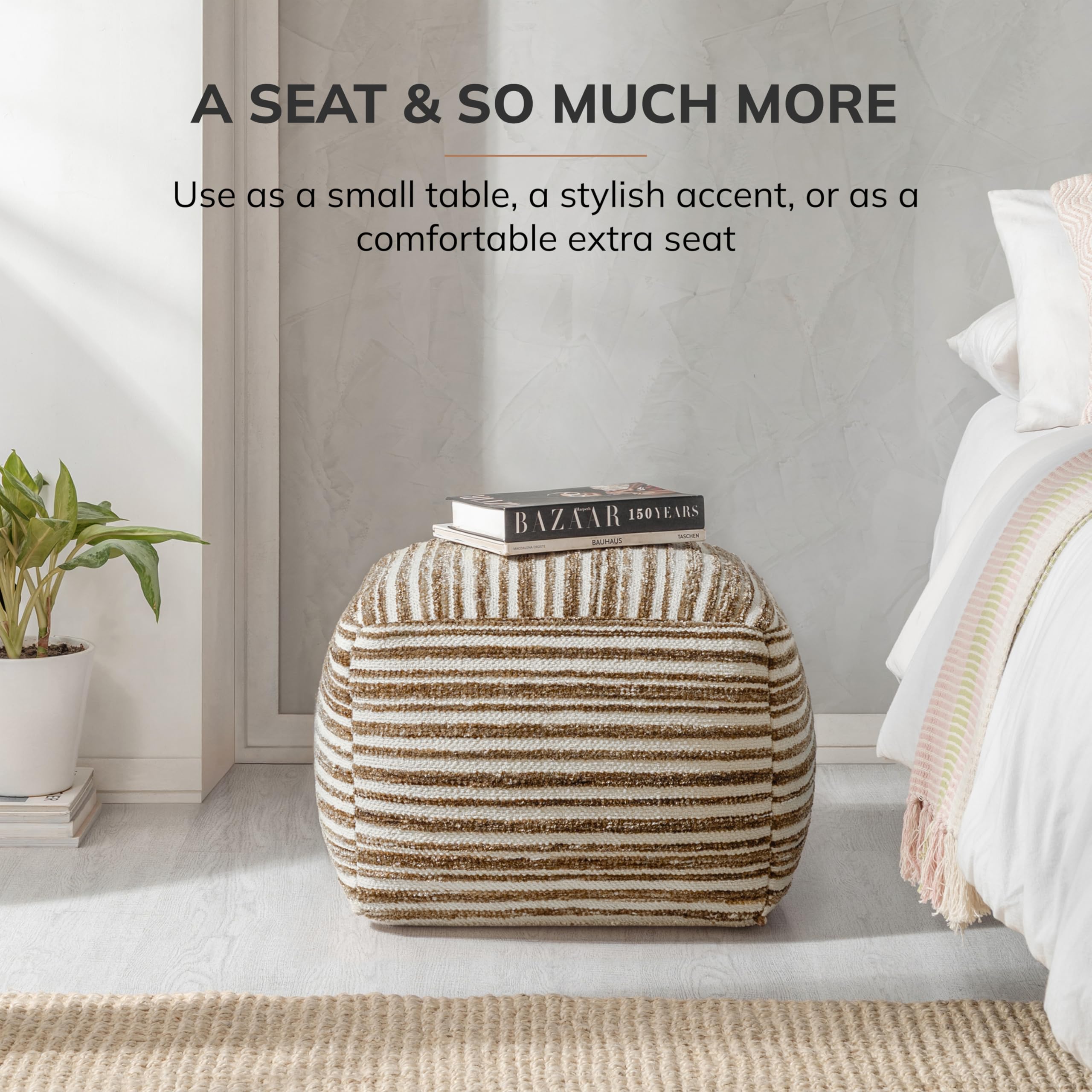 Handcrafted Pouf Ottoman Footrest