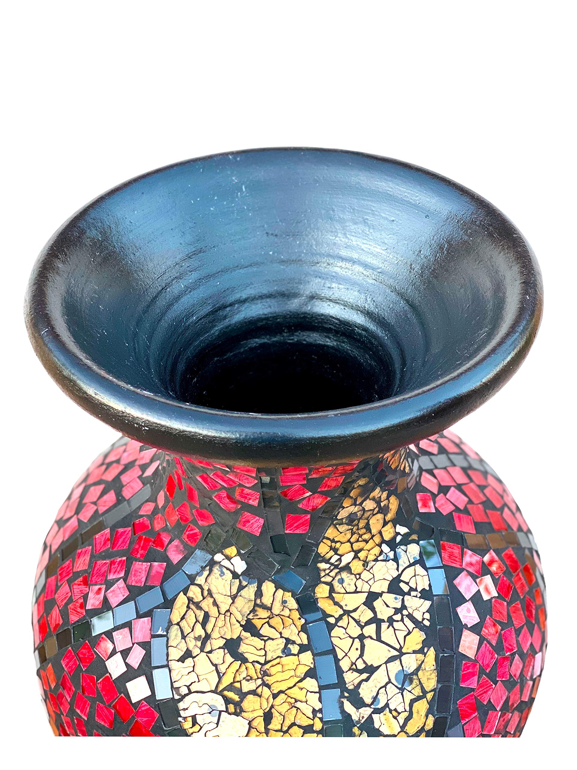 24 Inch Mosaic Floor Vase - Handcrafted Terracotta Cylinder