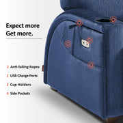 MCombo Power Zero Gravity Recliner Chair with Adjustable Headrest for Living Room, Fabric ZG334 (Navy Blue)