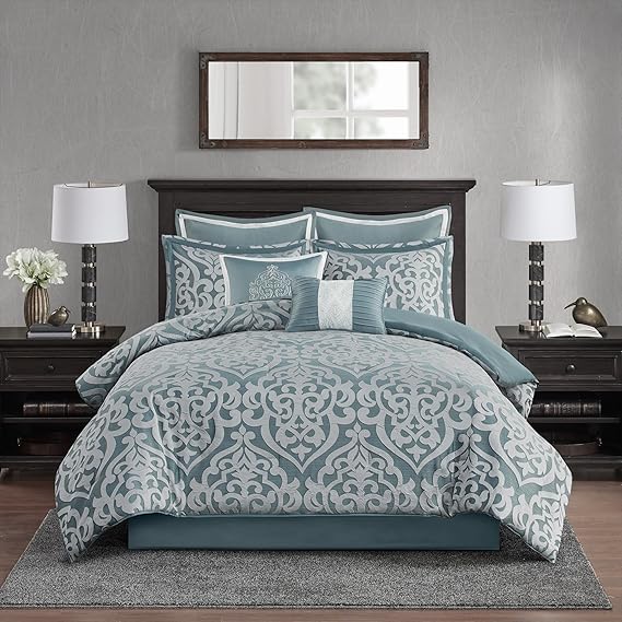 Jacquard Comforter Set Queen 8 Piece
