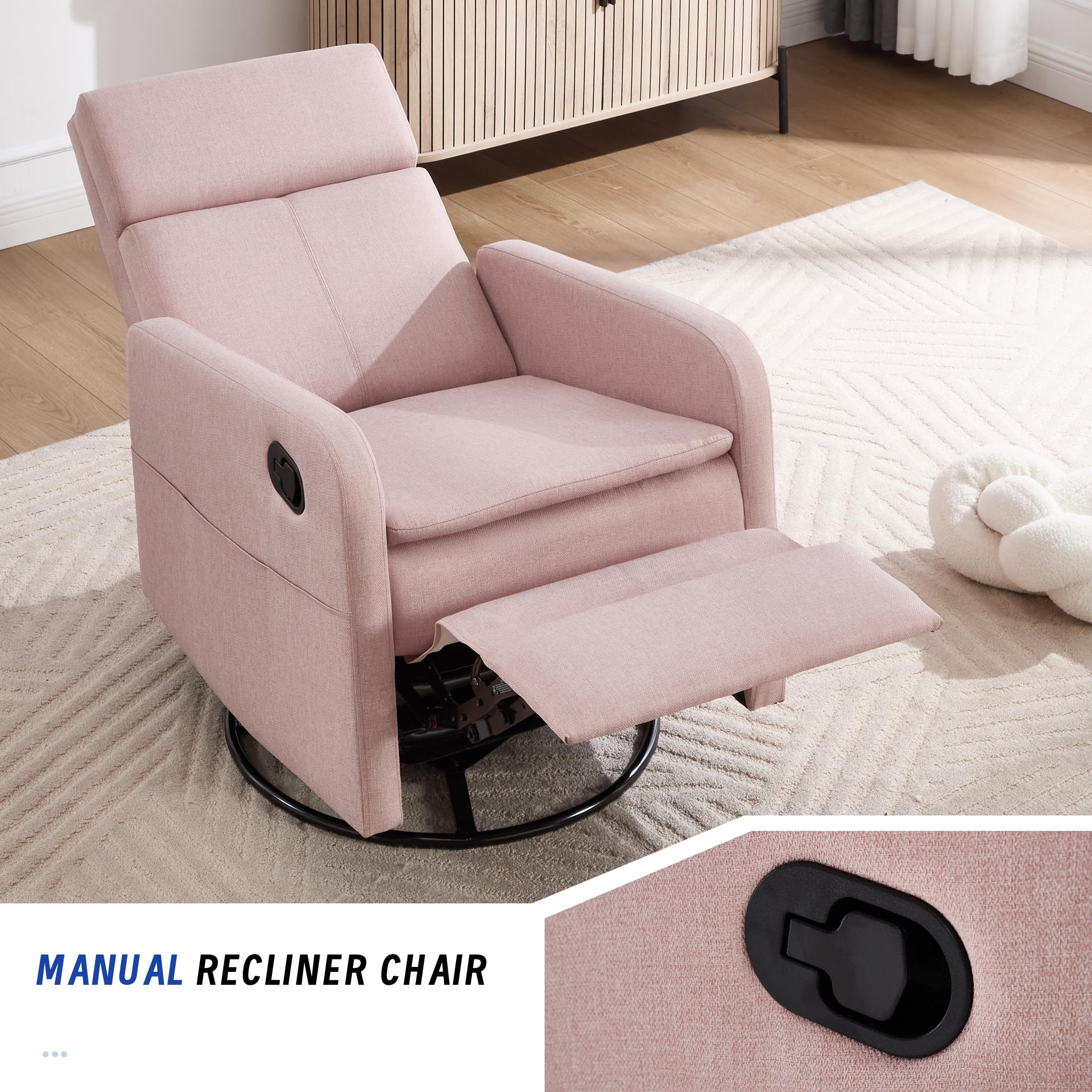 Rocking Recliner Chair with Swivel and High Back