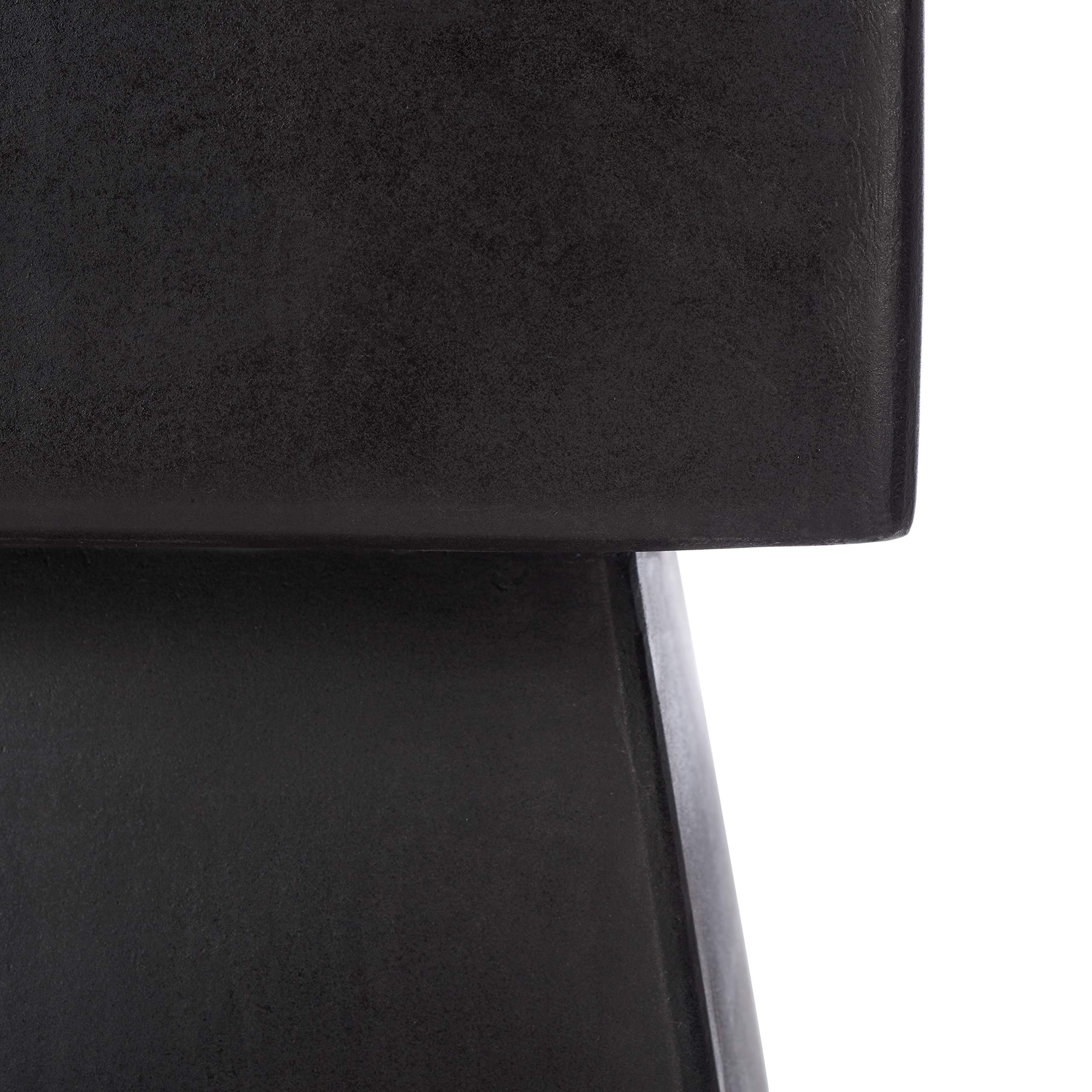 Modern Concrete Accent Table - Black Square End Table