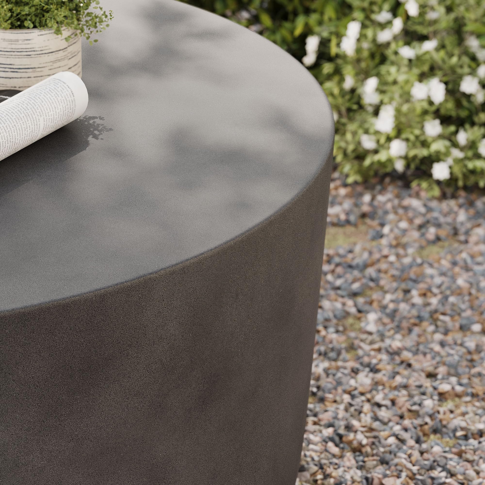 34 Inch Round Concrete Coffee Table