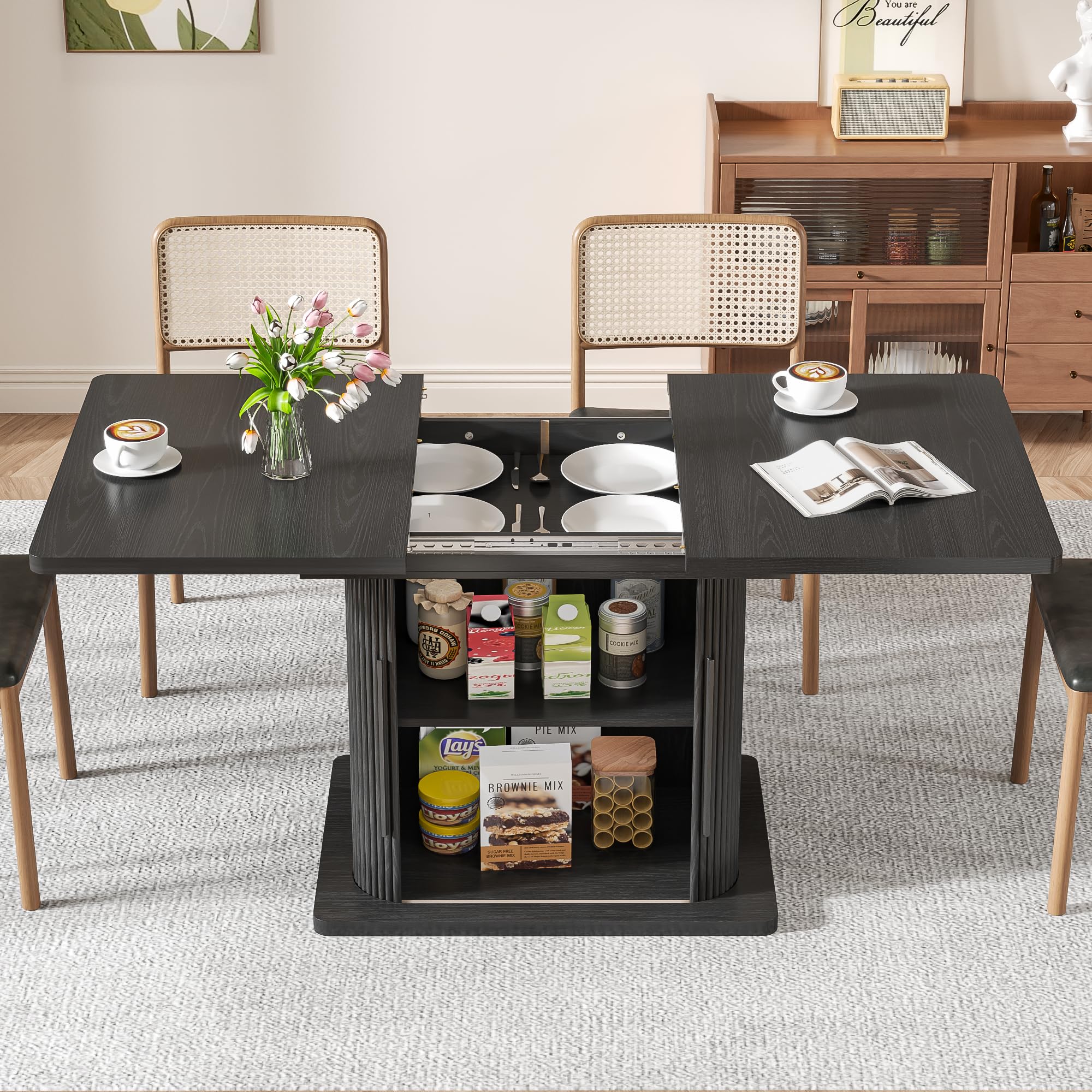 Extendable Dining Table with Storage