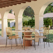 Cynthia Travertine Concrete Round Dining Table 54 Inch