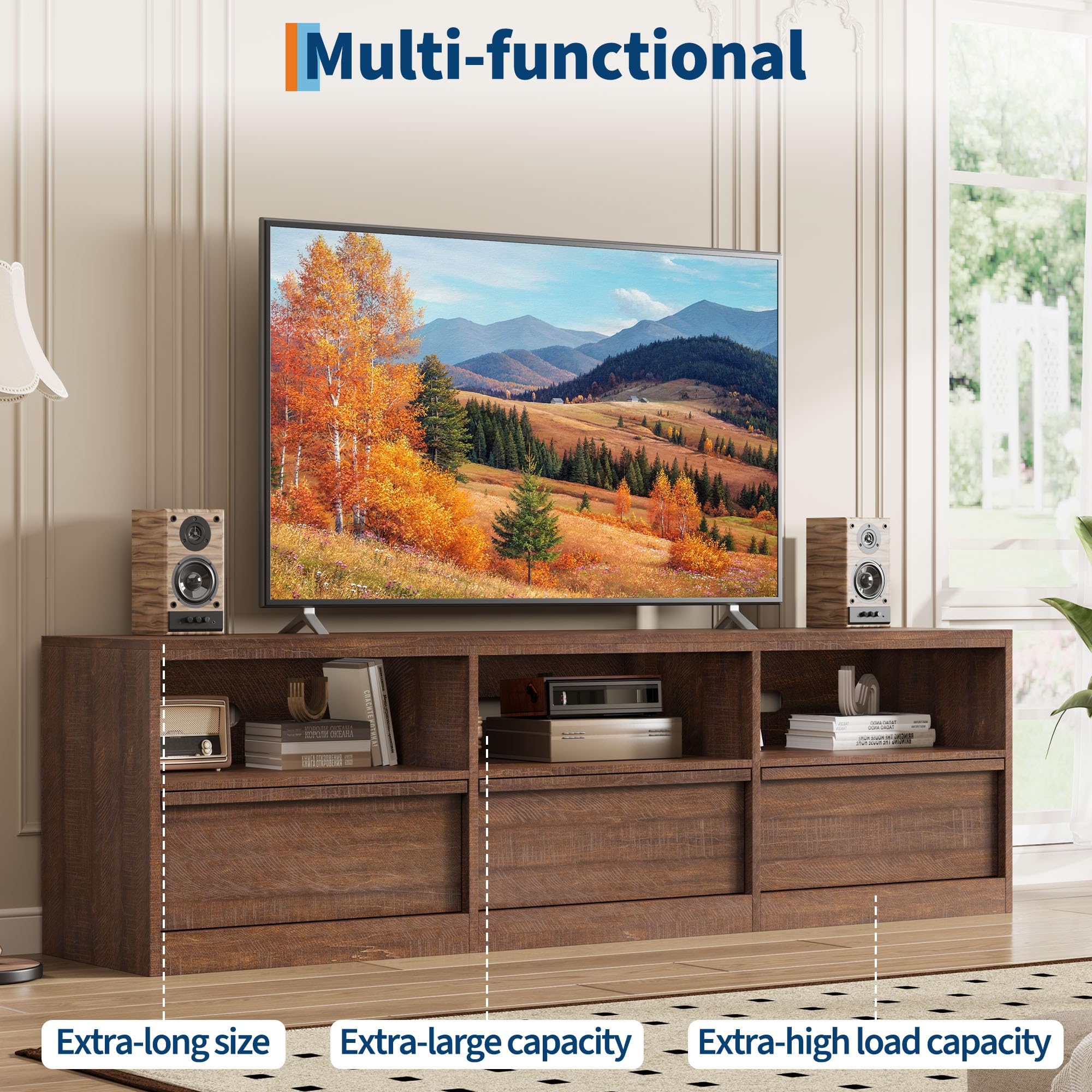 70 Inch Mid Century Modern TV Stand